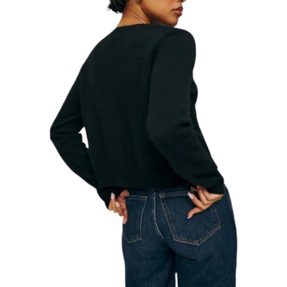 Anne Klein black button-down cardigan sweater size M - Picture 4 of 4